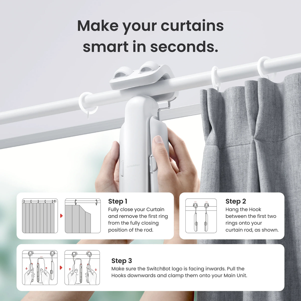 SwitchBot Curtain 3 | Next-Gen Smart Curtain, Fits Nearly All