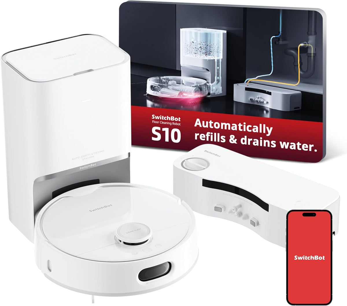 SwitchBot Floor Cleaning Robot S10 100% Automated Vacuum Mop, – SwitchBot International