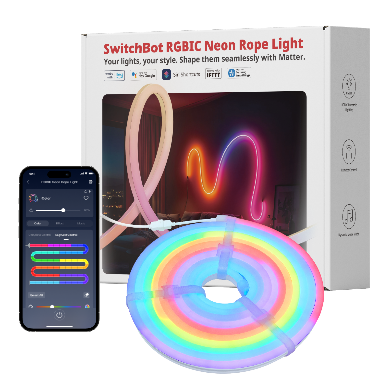 SwitchBot RGBIC Neon Rope Light