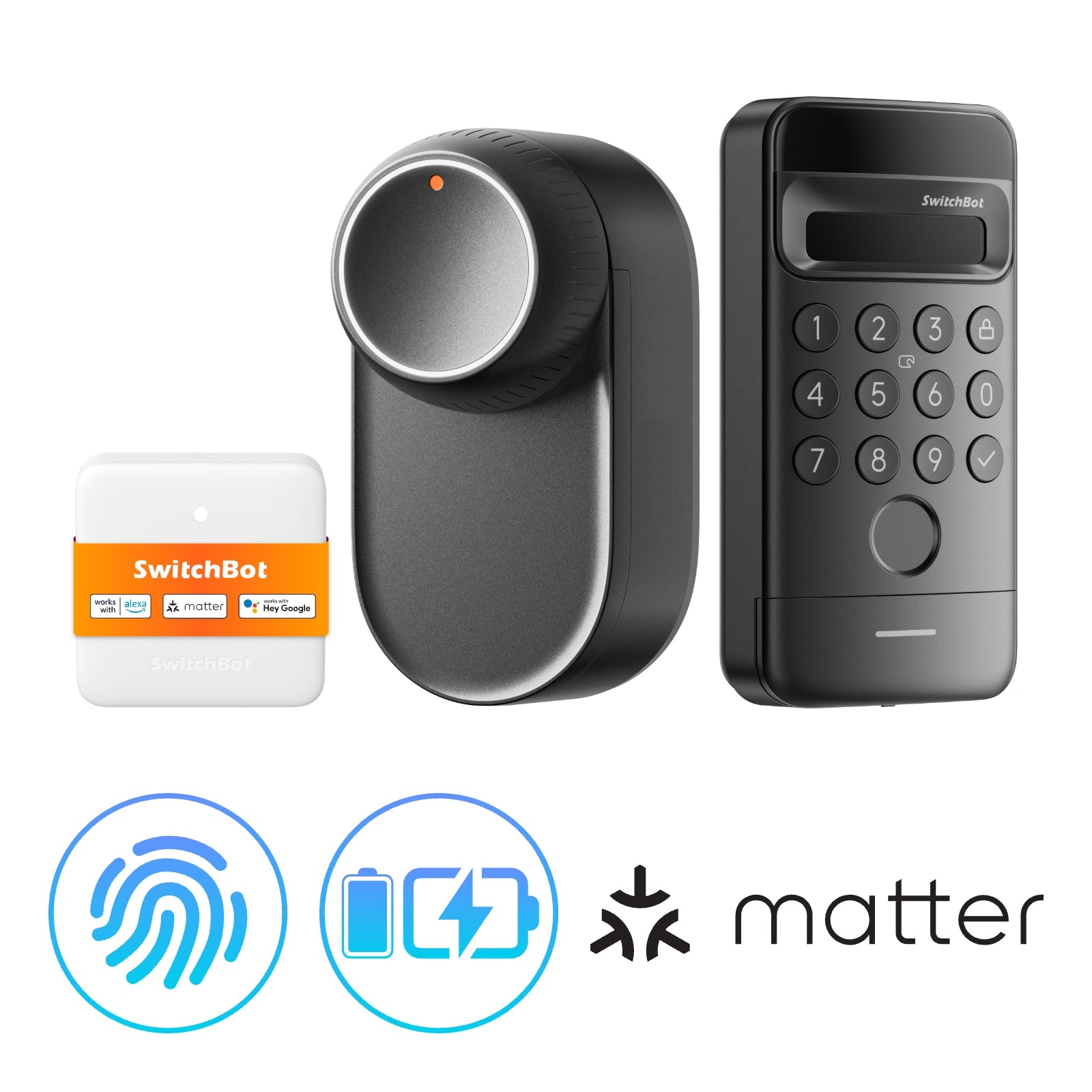 SwitchBot Lock Ultra Vision Combo Lock Ultra + Hub Mini Matter + Keypad Vision Black - SwitchBot