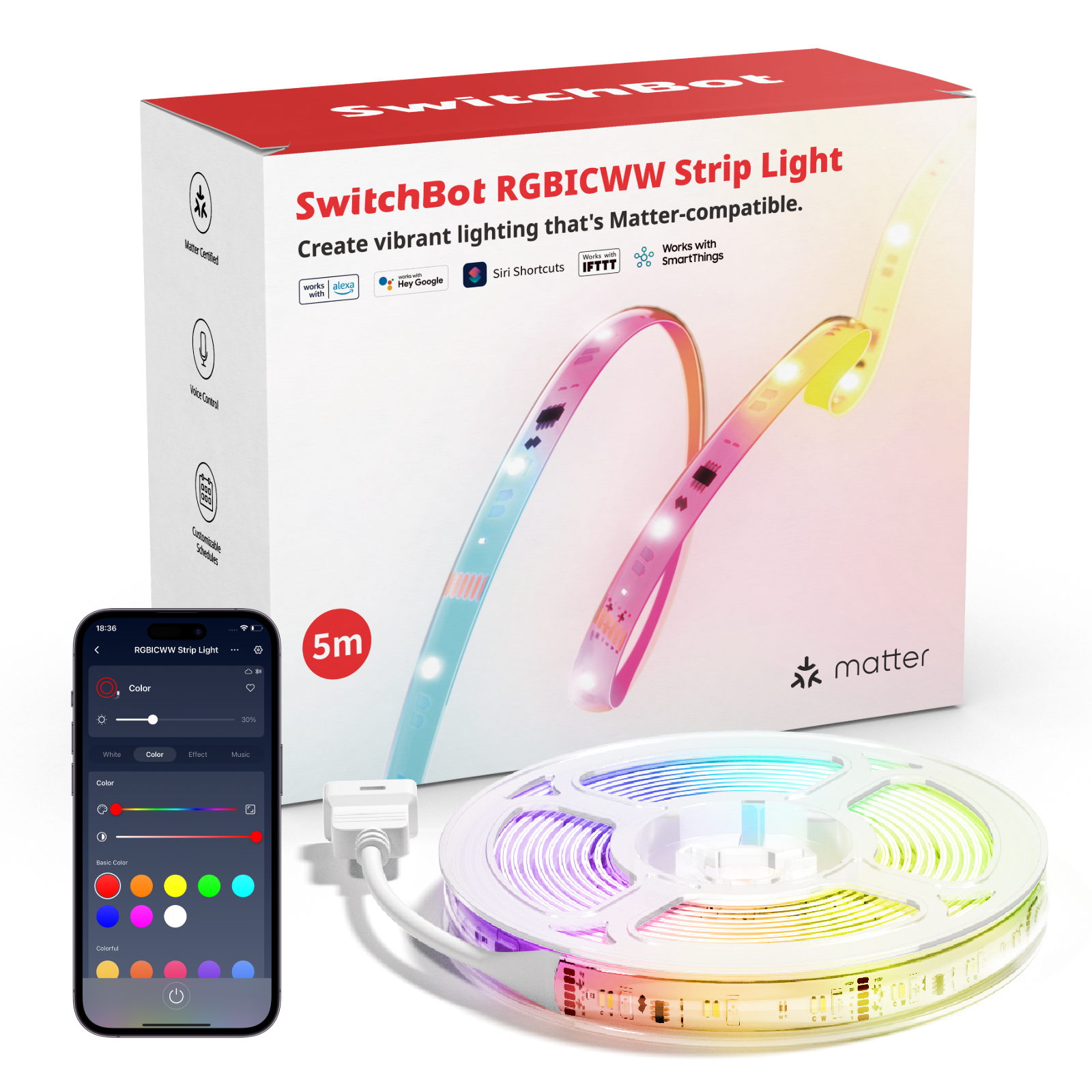 SwitchBot RGBICWW Strip Light UK - SwitchBot